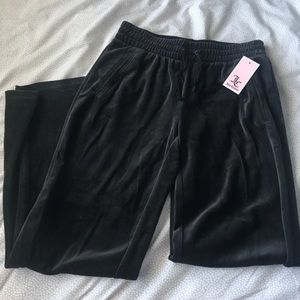 Juicy Couture track velour wide leg logo pant